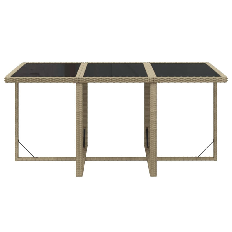 7 Piece Garden Dining Set with Cushions Poly Rattan Beige Payday Deals