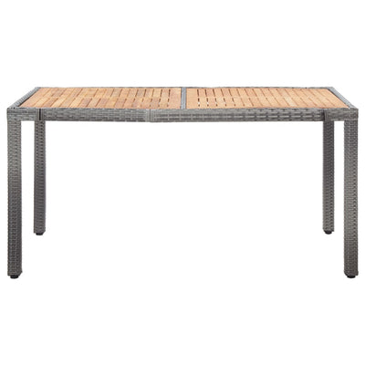 7 Piece Garden Dining Set with Cushions Poly Rattan Grey Payday Deals
