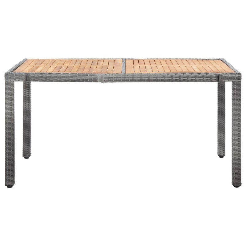 7 Piece Garden Dining Set with Cushions Poly Rattan Grey Payday Deals