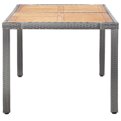 7 Piece Garden Dining Set with Cushions Poly Rattan Grey Payday Deals