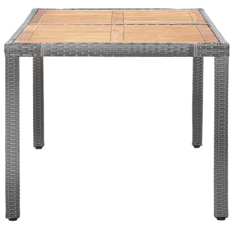 7 Piece Garden Dining Set with Cushions Poly Rattan Grey Payday Deals