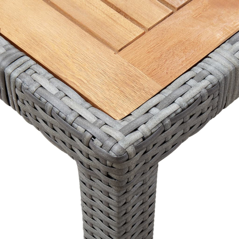 7 Piece Garden Dining Set with Cushions Poly Rattan Grey Payday Deals