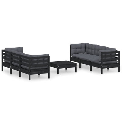 7 Piece Garden Lounge Set with Anthracite Cushions Pinewood Payday Deals