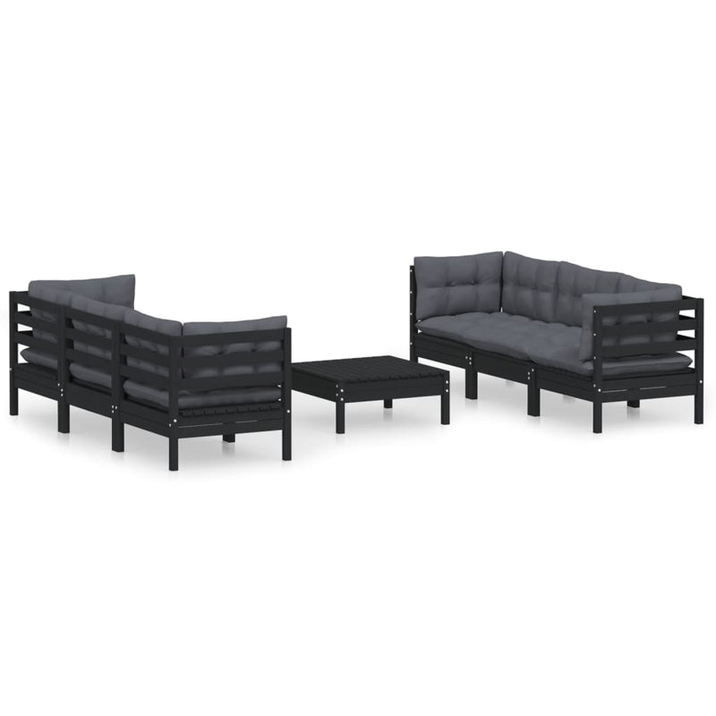 7 Piece Garden Lounge Set with Anthracite Cushions Pinewood Payday Deals