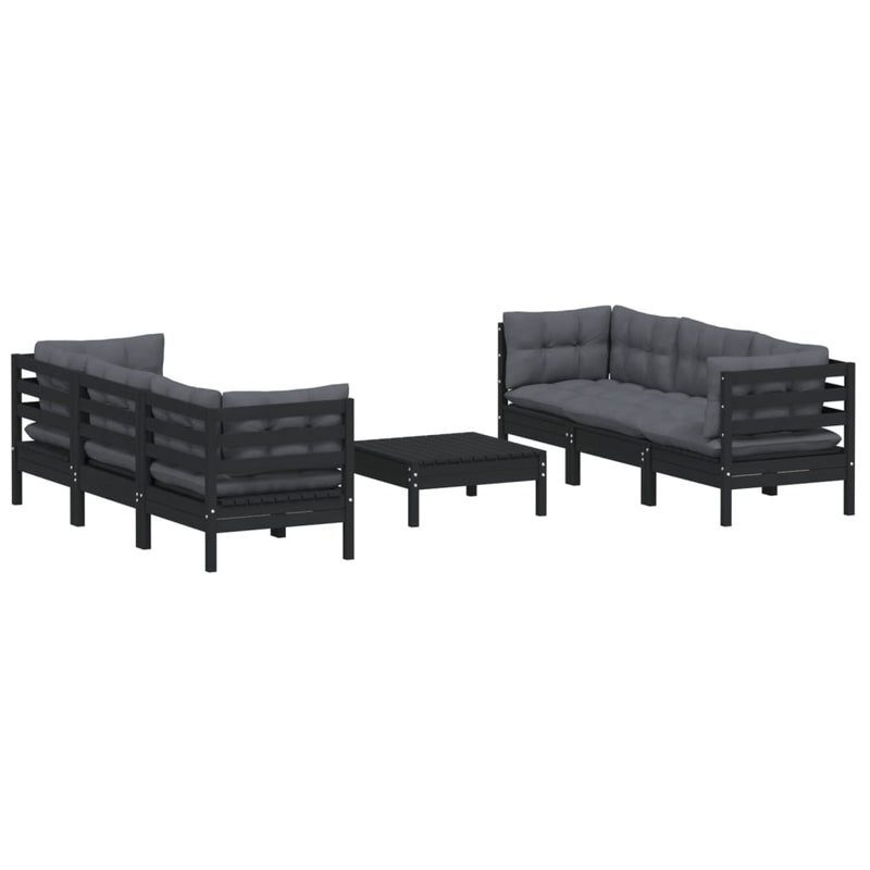 7 Piece Garden Lounge Set with Anthracite Cushions Pinewood Payday Deals