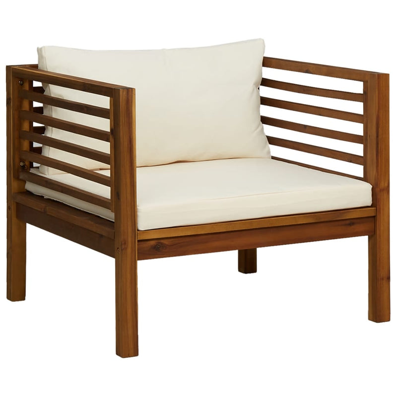 7 Piece Garden Lounge Set with Cream Cushion Solid Acacia Wood Payday Deals