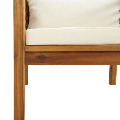 7 Piece Garden Lounge Set with Cream Cushion Solid Acacia Wood Payday Deals