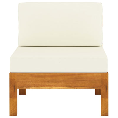 7 Piece Garden Lounge Set with Cream White Cushions Acacia Wood Payday Deals