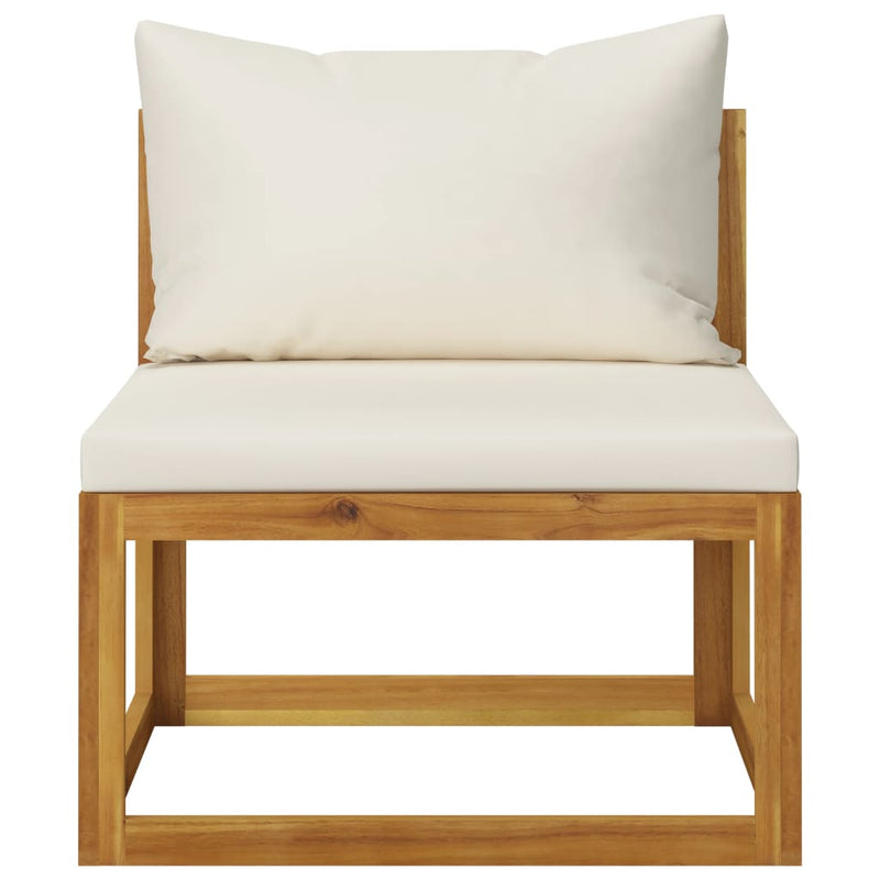 7 Piece Garden Lounge Set with Cushion Cream Solid Acacia Wood Payday Deals