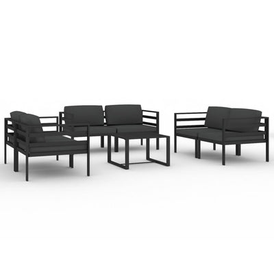 7 Piece Garden Lounge Set with Cushions Aluminium Anthracite Payday Deals