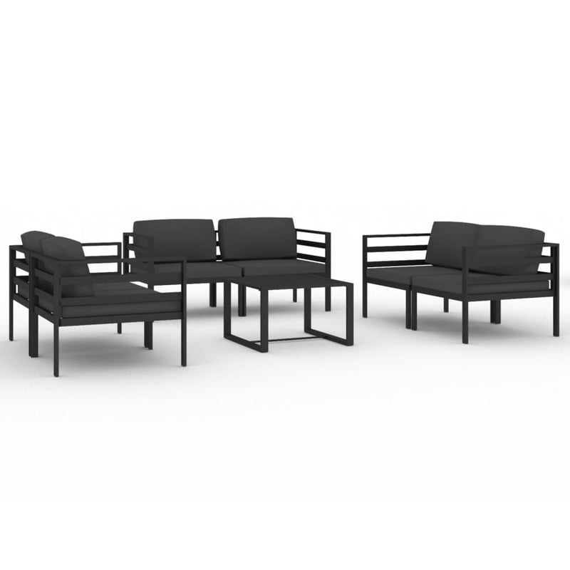 7 Piece Garden Lounge Set with Cushions Aluminium Anthracite Payday Deals