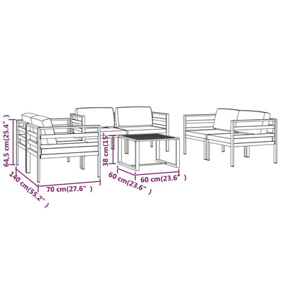 7 Piece Garden Lounge Set with Cushions Aluminium Anthracite Payday Deals