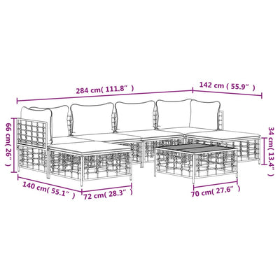 7 Piece Garden Lounge Set with Cushions Anthracite Poly Rattan Payday Deals