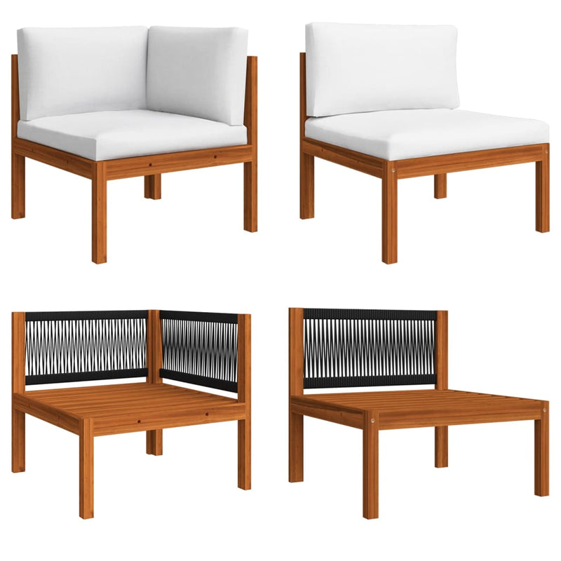 7 Piece Garden Lounge Set with Cushions Cream Solid Acacia Wood Payday Deals