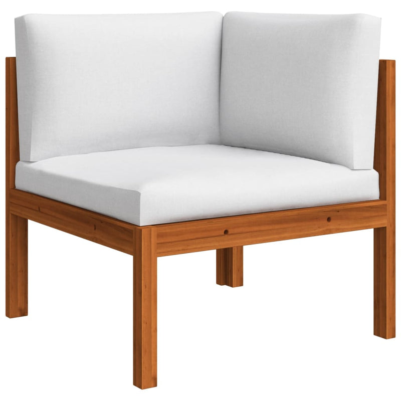 7 Piece Garden Lounge Set with Cushions Cream Solid Acacia Wood Payday Deals