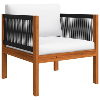 7 Piece Garden Lounge Set with Cushions Cream Solid Acacia Wood Payday Deals