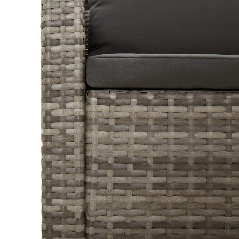 7 Piece Garden Lounge Set with Cushions Grey Poly Rattan Payday Deals