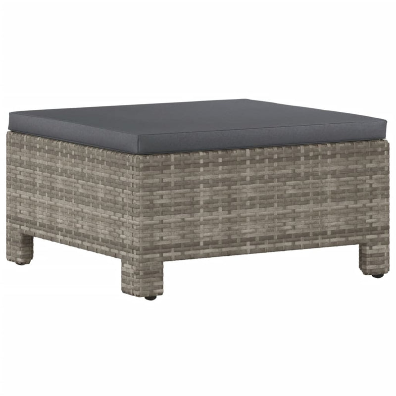 7 Piece Garden Lounge Set with Cushions Grey Poly Rattan Payday Deals