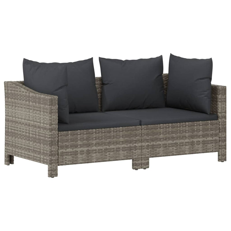 7 Piece Garden Lounge Set with Cushions Grey Poly Rattan Payday Deals