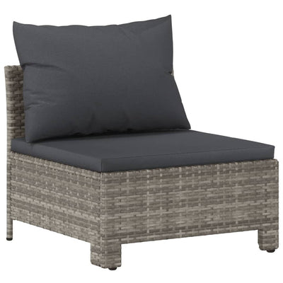 7 Piece Garden Lounge Set with Cushions Grey Poly Rattan Payday Deals