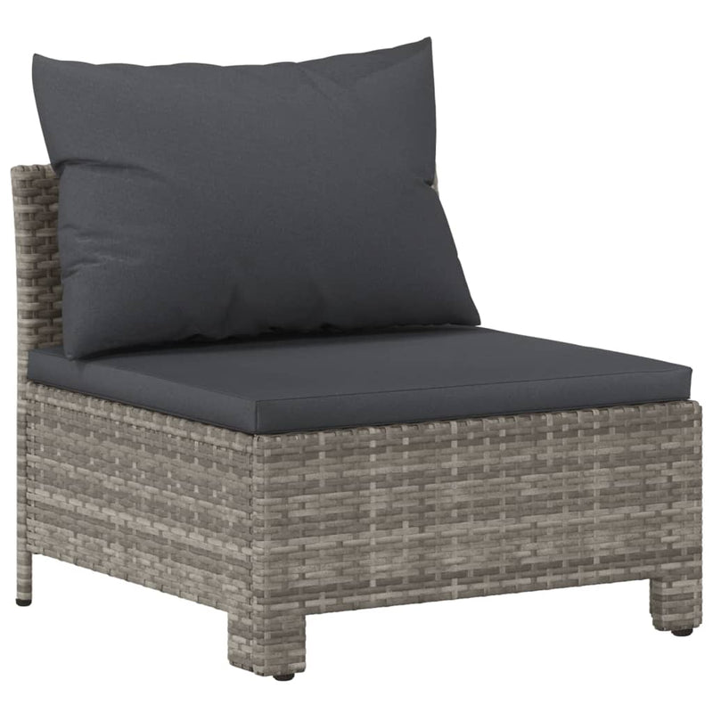 7 Piece Garden Lounge Set with Cushions Grey Poly Rattan Payday Deals