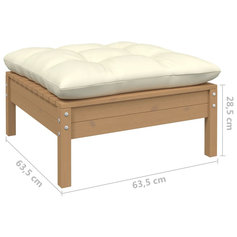 7 Piece Garden Lounge Set with Cushions Honey Brown Pinewood Payday Deals
