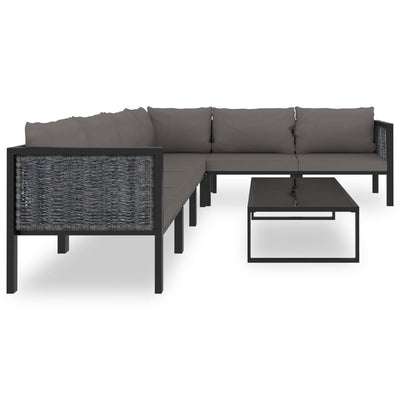 7 Piece Garden Lounge Set with Cushions Poly Rattan Anthracite Payday Deals