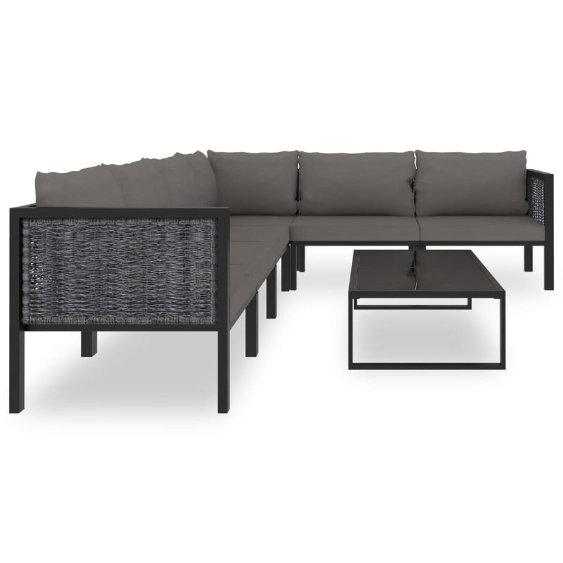 7 Piece Garden Lounge Set with Cushions Poly Rattan Anthracite Payday Deals