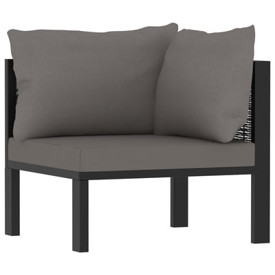 7 Piece Garden Lounge Set with Cushions Poly Rattan Anthracite Payday Deals