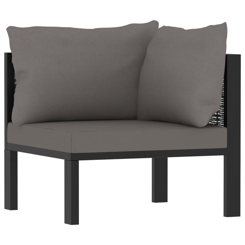 7 Piece Garden Lounge Set with Cushions Poly Rattan Anthracite Payday Deals