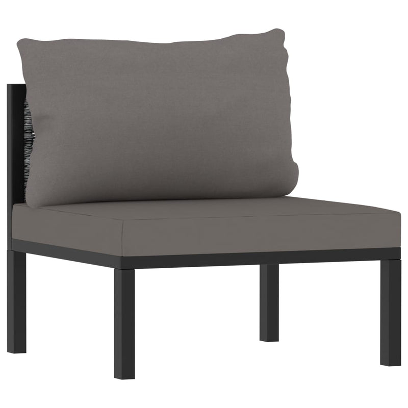7 Piece Garden Lounge Set with Cushions Poly Rattan Anthracite Payday Deals