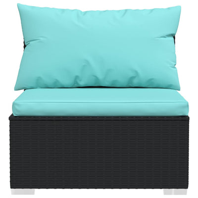 7 Piece Garden Lounge Set with Cushions Poly Rattan Black Payday Deals