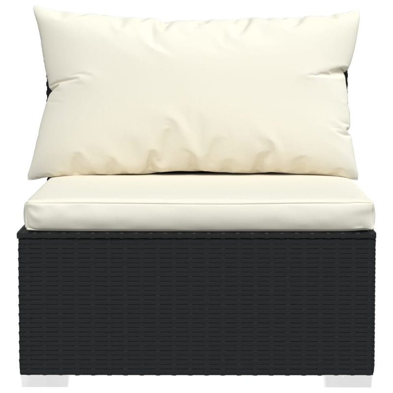 7 Piece Garden Lounge Set with Cushions Poly Rattan Black Payday Deals