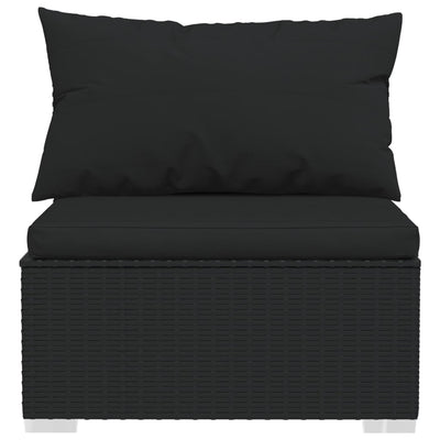 7 Piece Garden Lounge Set with Cushions Poly Rattan Black Payday Deals