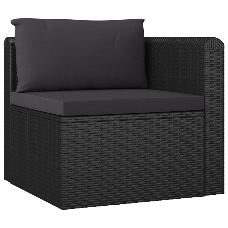 7 Piece Garden Lounge Set with Cushions Poly Rattan Black Payday Deals