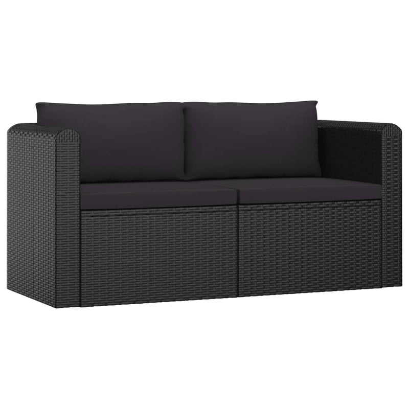 7 Piece Garden Lounge Set with Cushions Poly Rattan Black Payday Deals