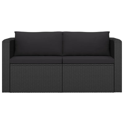 7 Piece Garden Lounge Set with Cushions Poly Rattan Black Payday Deals