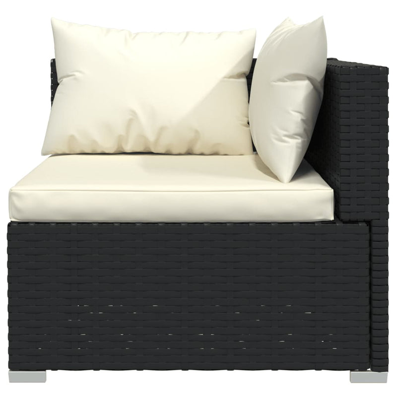 7 Piece Garden Lounge Set with Cushions Poly Rattan Black Payday Deals