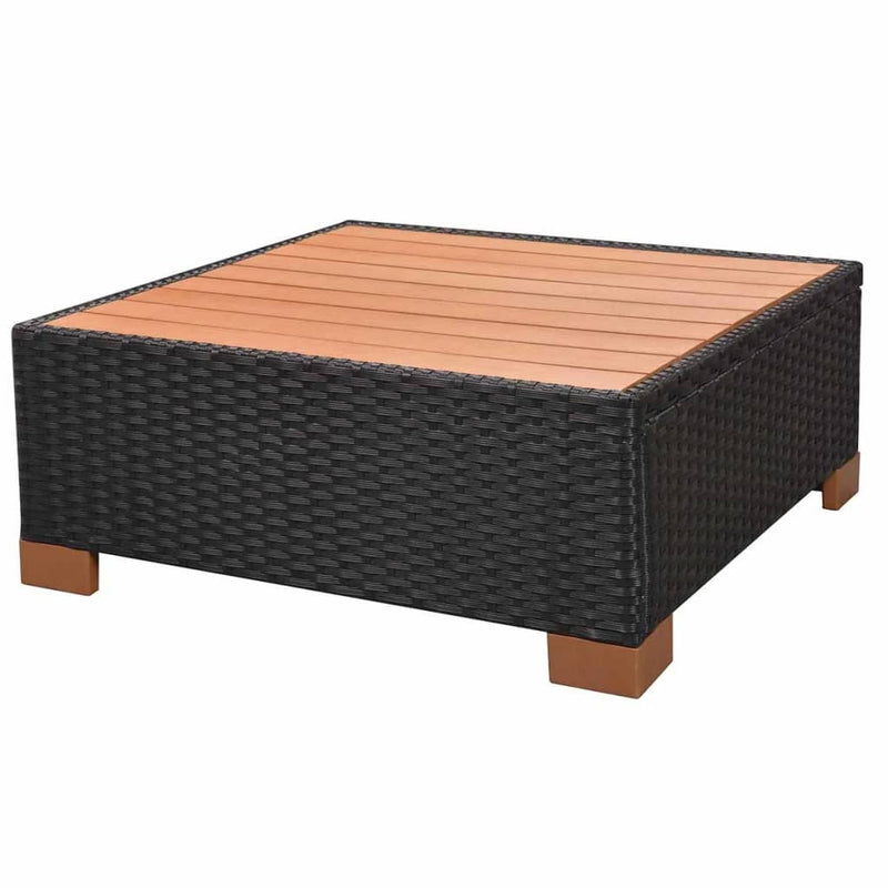 7 Piece Garden Lounge Set with Cushions Poly Rattan Black Payday Deals