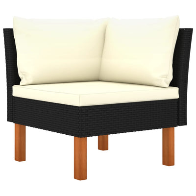 7 Piece Garden Lounge Set with Cushions Poly Rattan Black Payday Deals