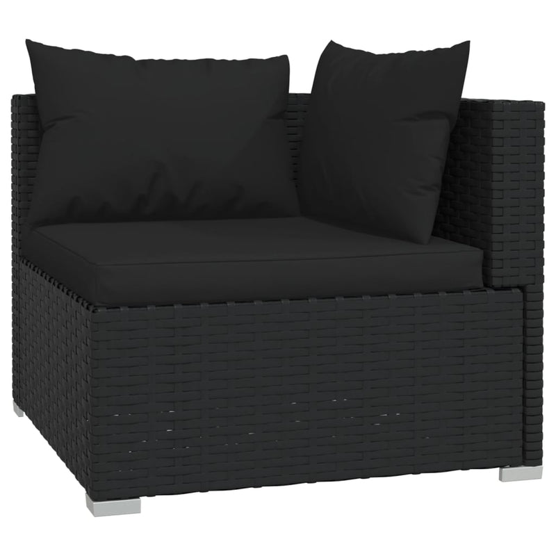 7 Piece Garden Lounge Set with Cushions Poly Rattan Black Payday Deals