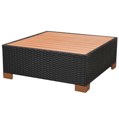7 Piece Garden Lounge Set with Cushions Poly Rattan Black Payday Deals
