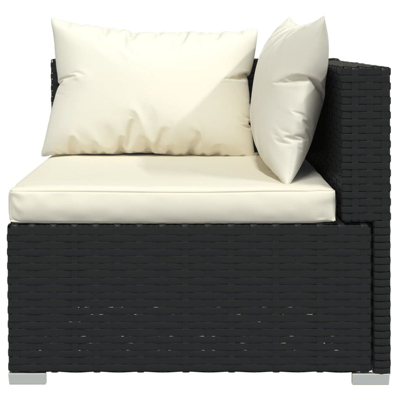 7 Piece Garden Lounge Set with Cushions Poly Rattan Black Payday Deals