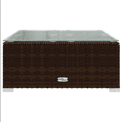 7 Piece Garden Lounge Set with Cushions Poly Rattan Brown Payday Deals