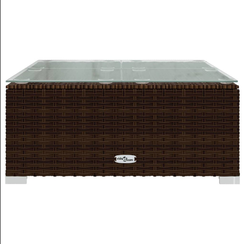 7 Piece Garden Lounge Set with Cushions Poly Rattan Brown Payday Deals
