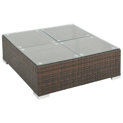 7 Piece Garden Lounge Set with Cushions Poly Rattan Brown Payday Deals