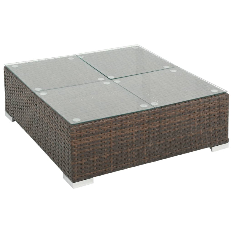 7 Piece Garden Lounge Set with Cushions Poly Rattan Brown Payday Deals