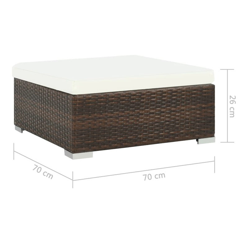 7 Piece Garden Lounge Set with Cushions Poly Rattan Brown Payday Deals