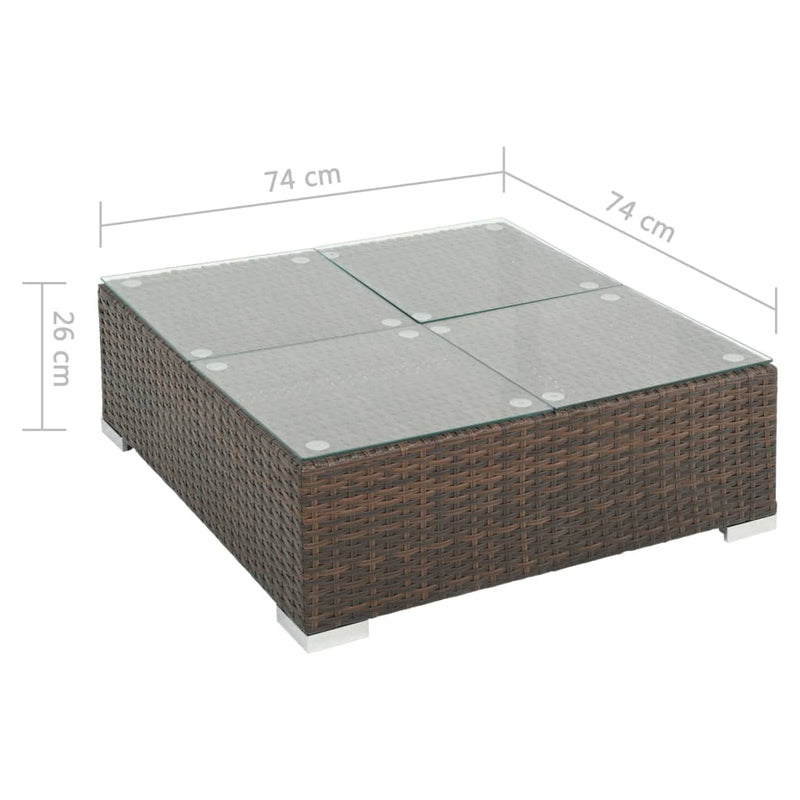 7 Piece Garden Lounge Set with Cushions Poly Rattan Brown Payday Deals