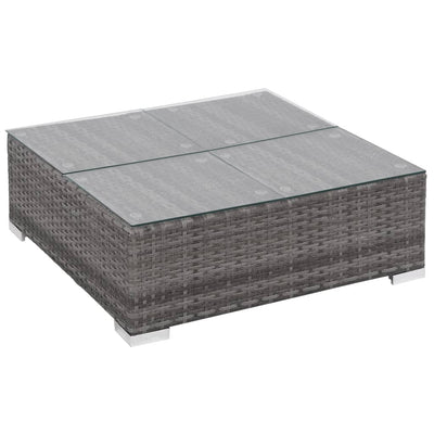 7 Piece Garden Lounge Set with Cushions Poly Rattan Grey Payday Deals